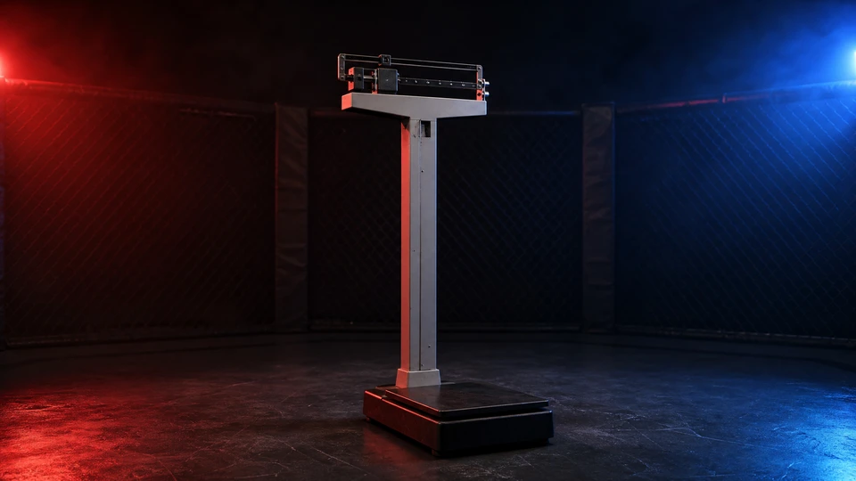 UFC weight class ladder from 115 pounds to 265 pounds in FightAlpha Lab style